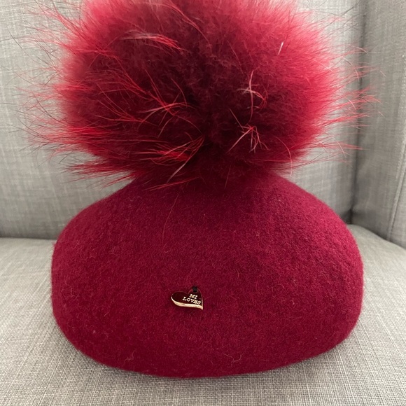 Miloves Wool & real fur Beret - Picture 4 of 6